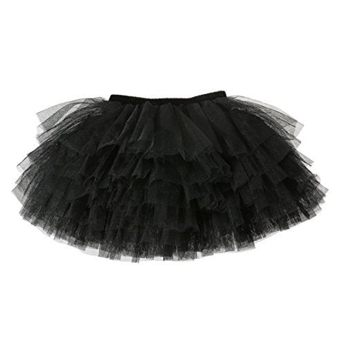 elamccor Baby Girls' Tutu Skirt Toddler 6 Layered Tulle Tutus 1-8T Black - Image 2
