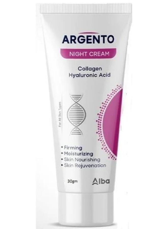 AZHA 2 pieces Argento Night Cream – Collagen Hyaluronic Acid 30ML+Roll-On Whitening Deodorant Deep Purple Delays 60ml - Image 3