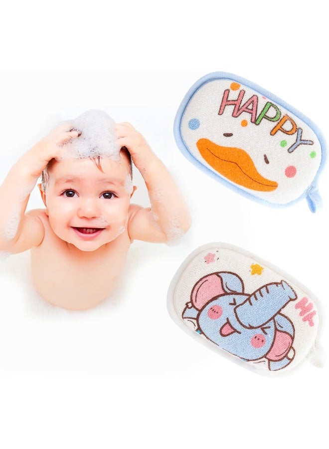 Hokoad Baby Bath Sponge, 2 Pack Cartoon Animal Style Baby Sponge for Bathing - Image 1
