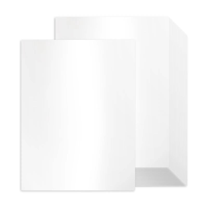Goefun 24 Sheets White Shimmer Cardstock 8.5 x 11 Metallic Paper, Goefun 80lb Card Stock Printer Paper for Invitations, Certificates, Crafts, DIY Cards - Image 1