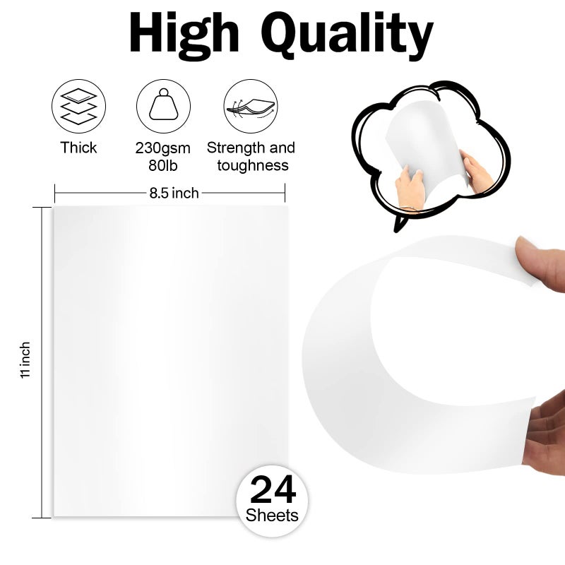 Goefun 24 Sheets White Shimmer Cardstock 8.5 x 11 Metallic Paper, Goefun 80lb Card Stock Printer Paper for Invitations, Certificates, Crafts, DIY Cards - Image 2