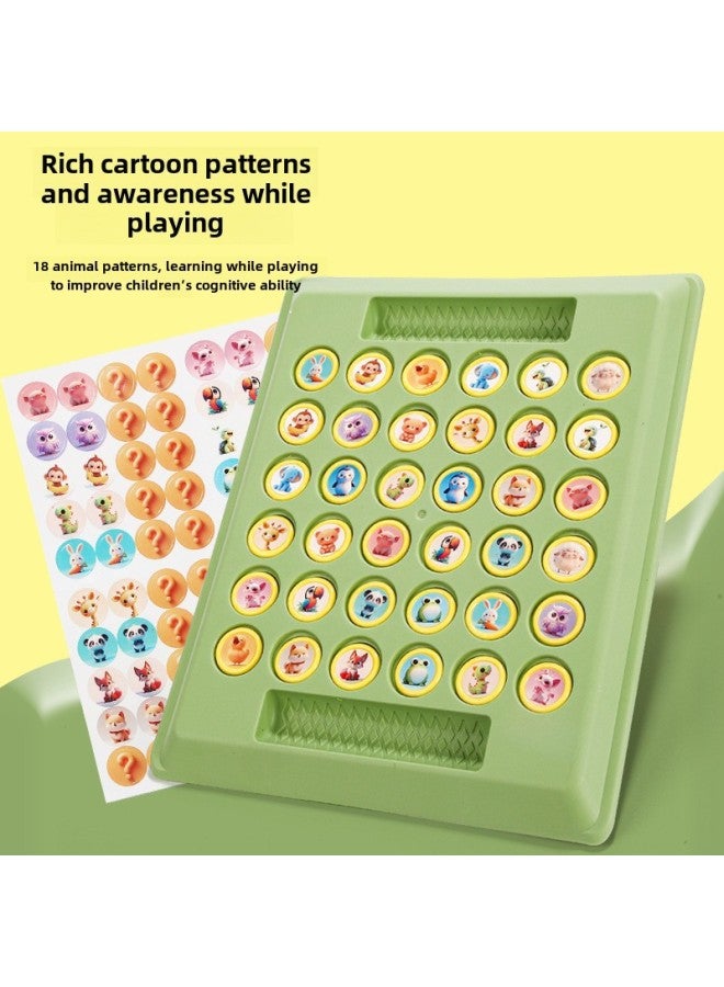 Two-Person Battle Animal Flip Chess Children's Pair Touch God Machine Wonderful Calculation Parent-Child Interactive Puzzle Reasoning Game-color:Small Chessboard (36 Animals + 36 Fruits) Cardboard Chess Pieces - Image 3