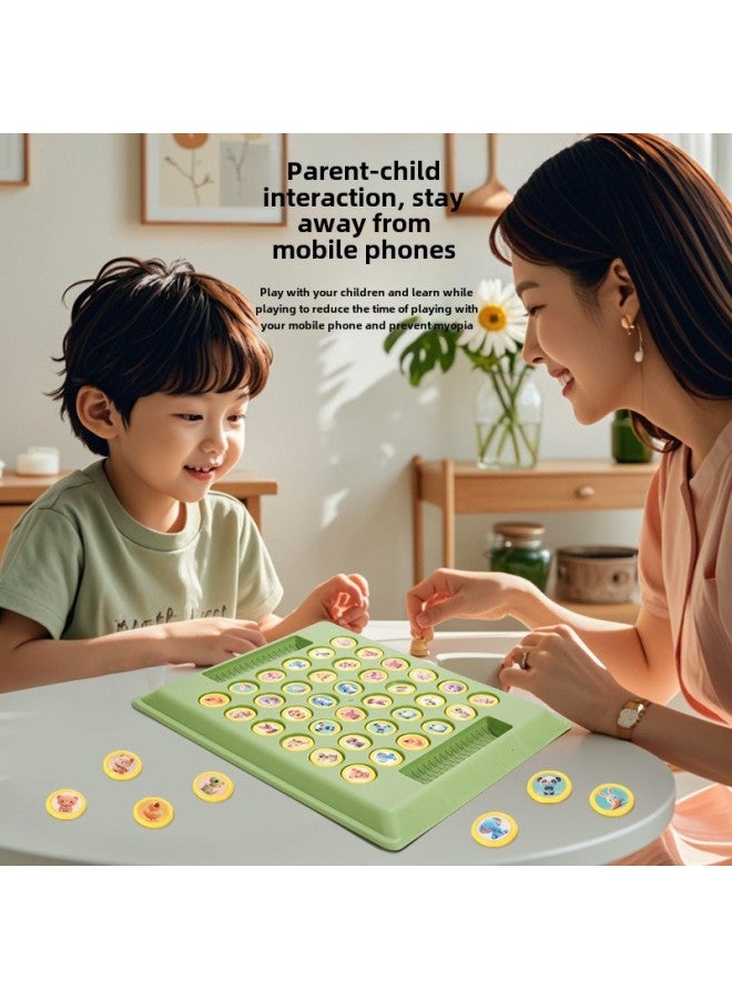 Two-Person Battle Animal Flip Chess Children's Pair Touch God Machine Wonderful Calculation Parent-Child Interactive Puzzle Reasoning Game-color:Small Chessboard (36 Animals + 36 Fruits) Cardboard Chess Pieces - Image 4