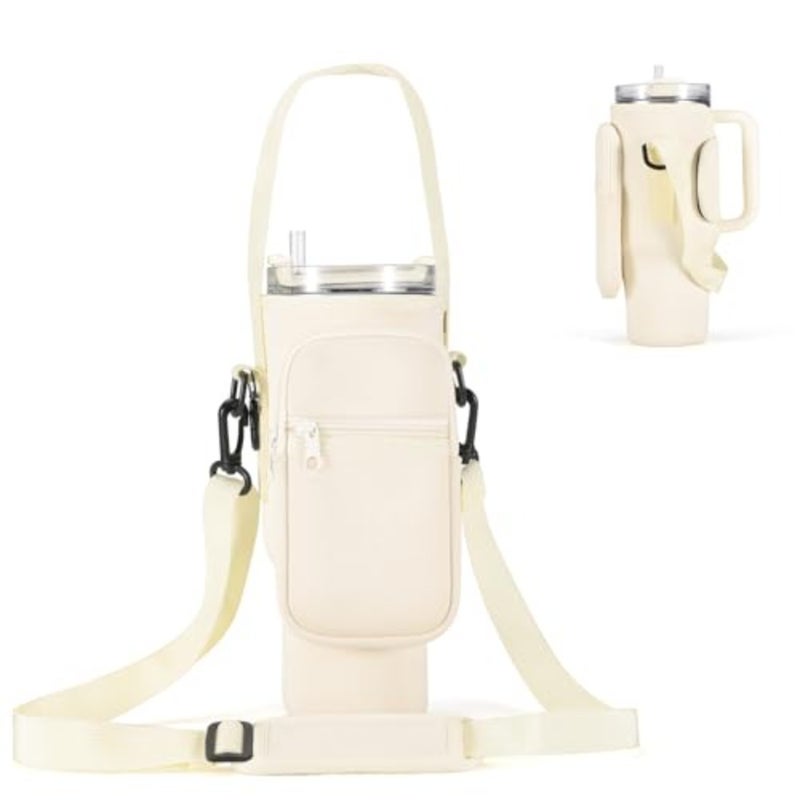 Water Bottle Carrier Bag for Stanley 40/30 oz Tumbler with Phone Pocket Neoprene Water Bottle Holder with Shoulder and Handheld Strap Stanley Cup Accessories - Image 1
