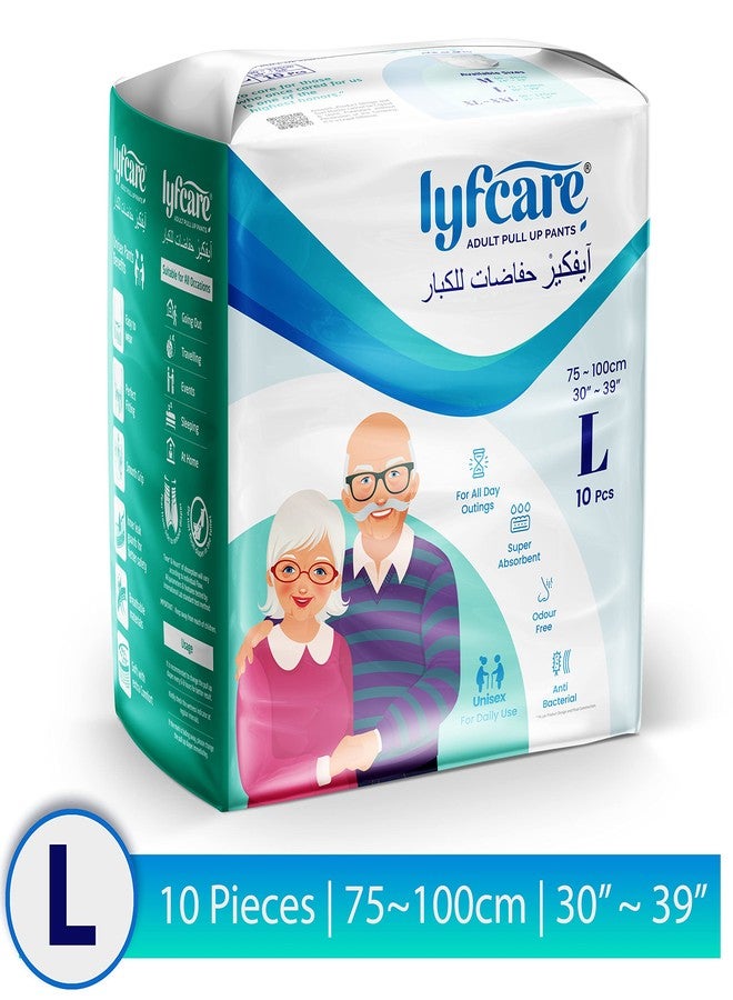 Lyfcare Adult Diapers Large Size (L) - 30 Units (Pack of 3) | Unisex Diapers Pants Style | Waist (75-100 cm) | Wetness Indicator, Super Absorb, 360° Protection & 0% Leakage | For Men & Women - Image 2