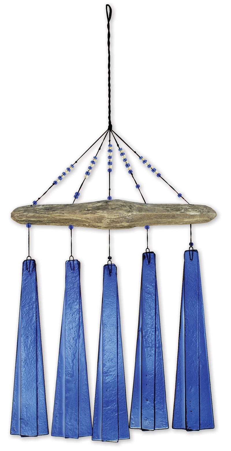Sunset Vista Designs Sunset Vista Design Studios Sea Breeze Glass Wind Chime, Cobalt - Image 1