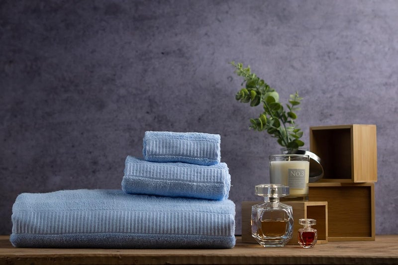 Mush Bamboo Luxurious 3 PieceTowels Set | Ultra Soft, Absorbent and Antimicrobial 600 GSM (Bath Towel, Hand Towel and Face Towel) Perfect for Daily Use and Gifting (Sky Blue) - Image 2