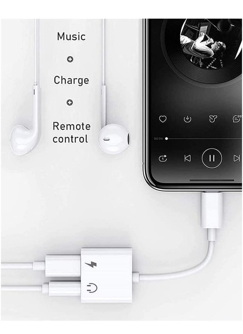 Generic - Headphone Adapter for iPhone [Apple MFi Certified], 2 in 1 Lightning to 3.5mm AUX Audio Dongle Charger Splitter Compatible with iPhone 14/13/12/11/XS/XR/X/8/7/iPad, Support All iOS System - Image 1