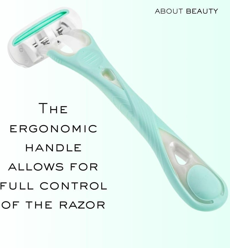 About Face Body Kai Complete 4-Blade Shaving System for Women; Minimizes Nicks & Cuts; Contains 9 Refill Cartridges & 2 Reusable Handles, 1 Count (Pack of 1) - Image 3