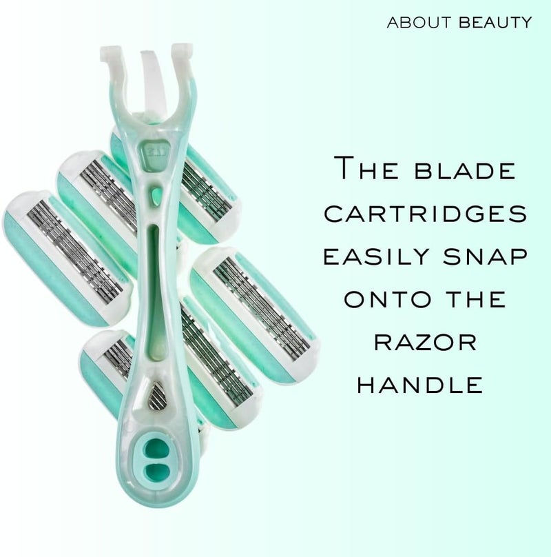 About Face Body Kai Complete 4-Blade Shaving System for Women; Minimizes Nicks & Cuts; Contains 9 Refill Cartridges & 2 Reusable Handles, 1 Count (Pack of 1) - Image 5