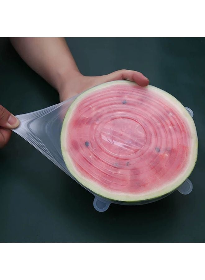 6 Pcs White Silicone Stretch Lids Reusable Leak Proof For Bowls Plates Pots Microwave Oven - Image 5