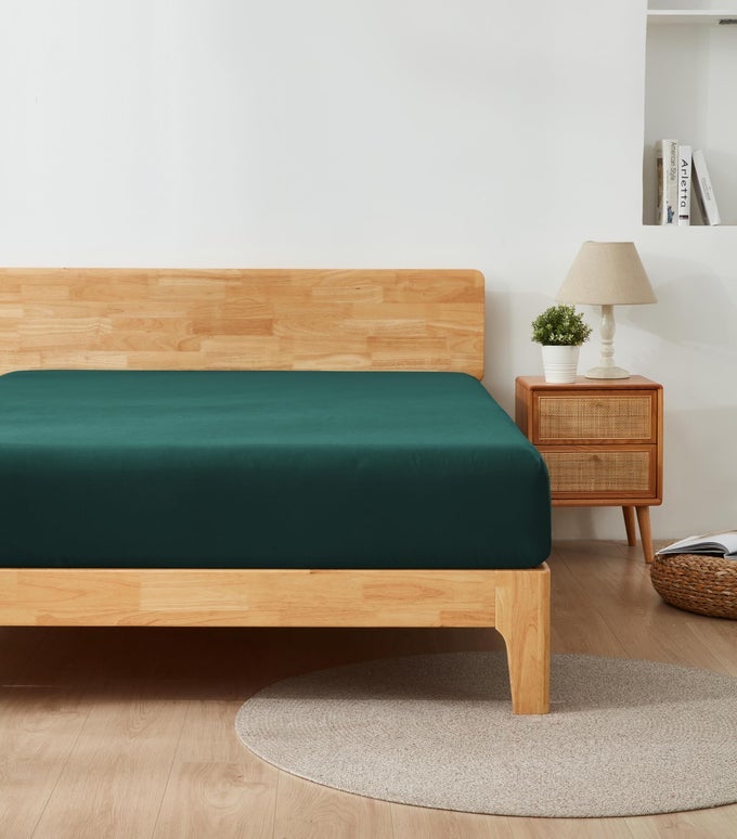 KING SIZE FITTED SHEET ONLY 12 TO 16 DEEP POCKETS ULTRA SOFT BREATHABLE BED SHEET HOTEL QUALITY MATTRESS SHEETS 80 X 78 EMERALD GREEN