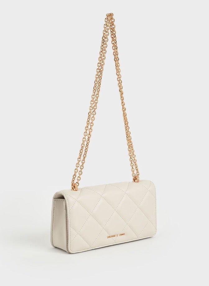 Charles & Keith Paffuto Chain Handle Furry Long Wallet - Image 3