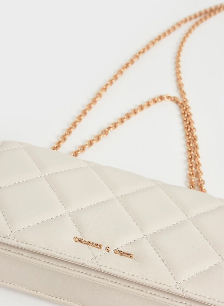 Charles & Keith Paffuto Chain Handle Furry Long Wallet - Image 5