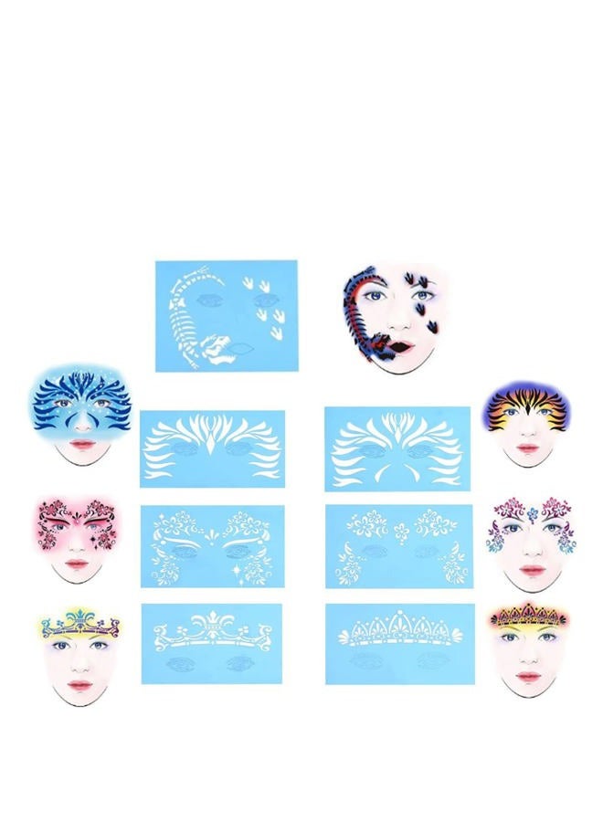 Salmue Face Painting Stencils - 7pcs/Set Reusable Tattoo Stencils & Templates for Kids & Adults - Image 1