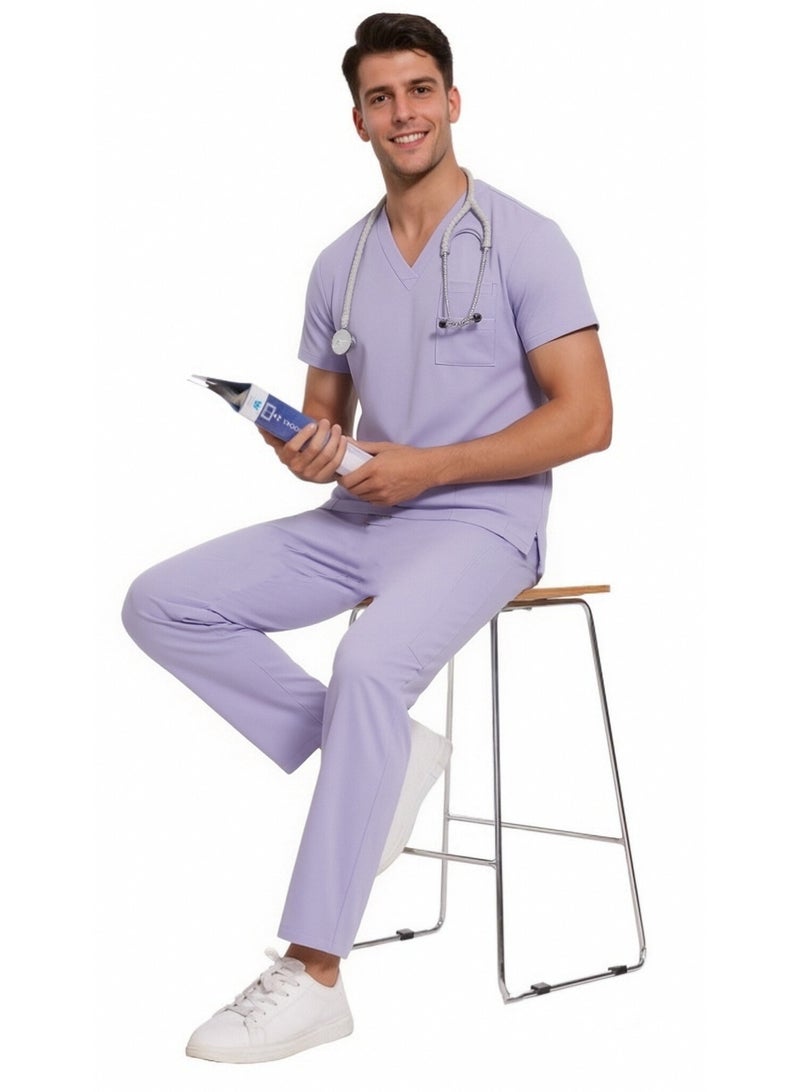Joychic Womens Men Medical Scrubs Set Unisex Scrub Top and Scrub Pant Set Medical Uniform Scrubs Medical Uniform Set - Image 2