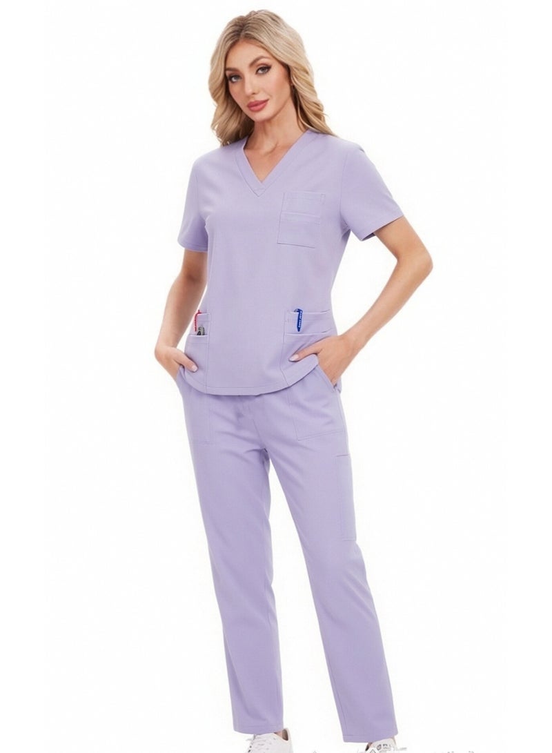 Joychic Womens Men Medical Scrubs Set Unisex Scrub Top and Scrub Pant Set Medical Uniform Scrubs Medical Uniform Set - Image 3