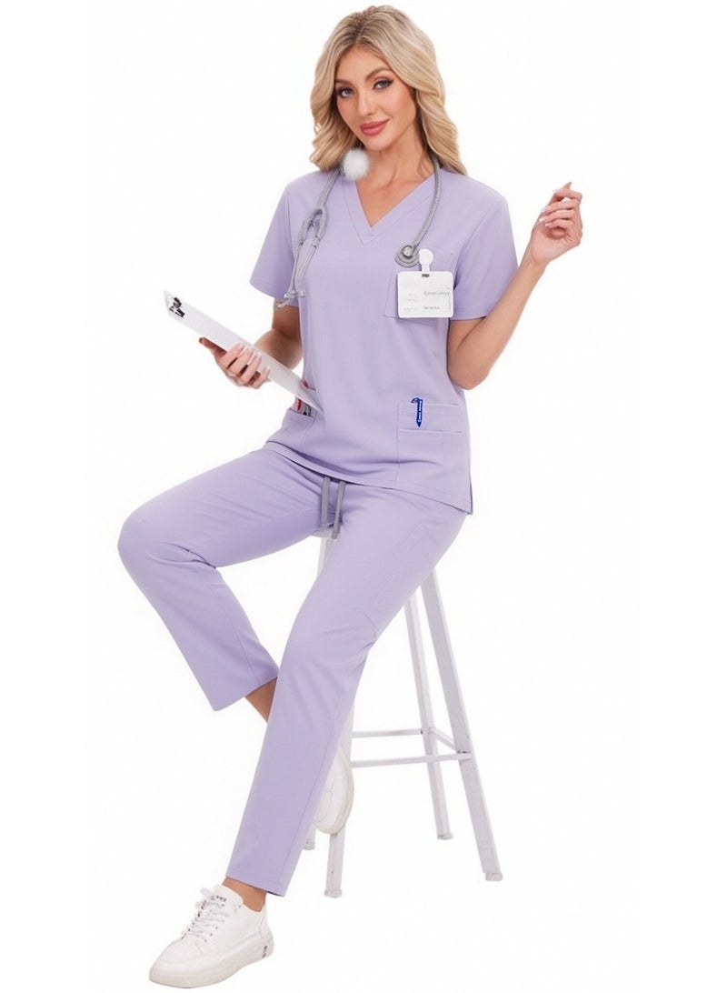 Joychic Womens Men Medical Scrubs Set Unisex Scrub Top and Scrub Pant Set Medical Uniform Scrubs Medical Uniform Set - Image 1