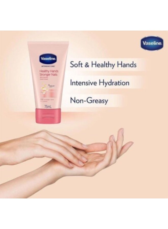 Vaseline Intensive Care Keratin Nail And Hand Cream Clear 75ml + Lip Therapy Rosy Lip Balm 20g - Image 3