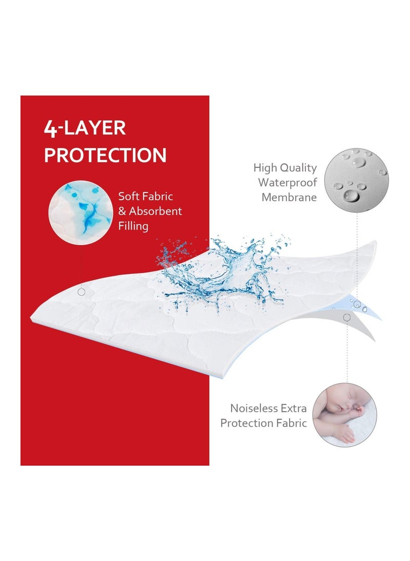Moonsea Baby Pack And Play Sheets Waterproof 4 Sizes Fit Baby Trend Lil Snooze Deluxe  - Image 3