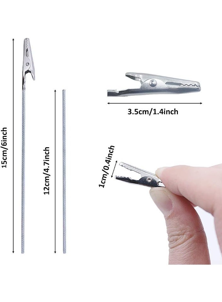 50PCS Metal Wire Alligator Clamp Long-Tailed Alligator Clip Clasp Place Card Holder Table Number Holder for DIY Card Note Photo Picture Menu Memo Clip Party Wedding Clay & Cake Decor (6inch/150mm) - Image 3