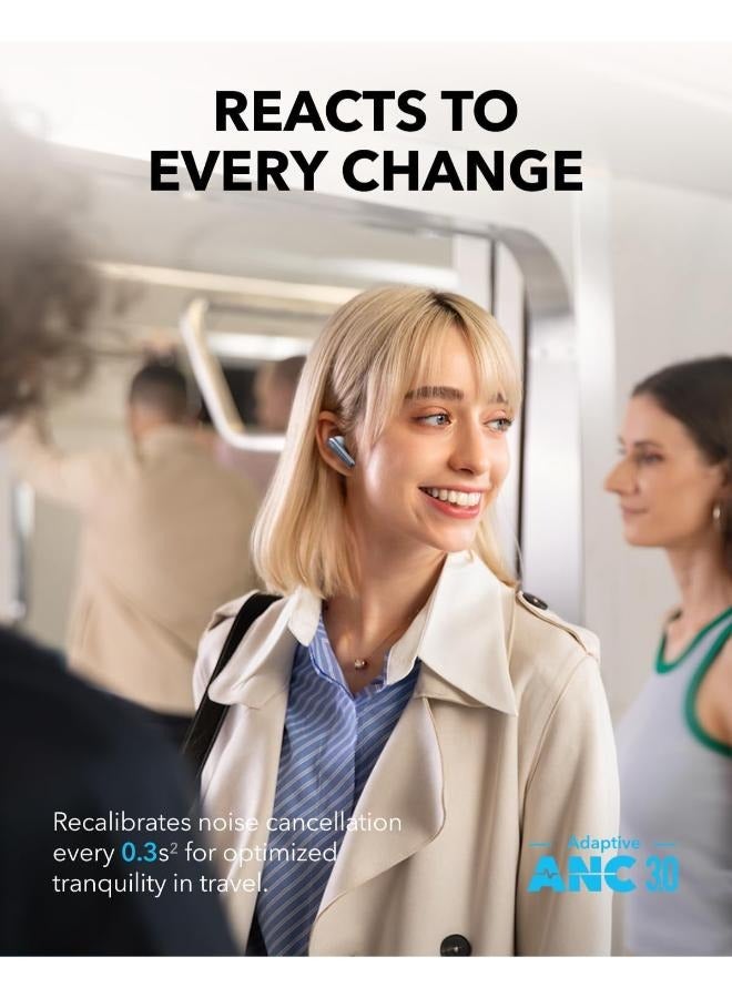 soundcore Liberty 4 Pro by Anker, Noise Cancelling Wireless Earbuds, 7-Sensor and Real-Time Adaptive Noise Cancelling, 2× Faster Charging, Studio-Level Hi-Fi Music, Clear Calls with 6 Mics and AI Blue - Image 3