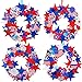 Winlyn 12 Sets 4th of July Craft Kits Patriotic Crafts DIY Patriotic Wreath Signs Ornaments Decorations Art Sets Red White Blue Star USA Flag Pinwheel Foam Stickers Arts and Crafts for Kids Activities - Image 4