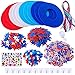 Winlyn 12 Sets 4th of July Craft Kits Patriotic Crafts DIY Patriotic Wreath Signs Ornaments Decorations Art Sets Red White Blue Star USA Flag Pinwheel Foam Stickers Arts and Crafts for Kids Activities - Image 2