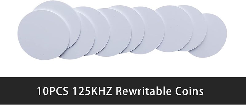hecere بطاقة علامة عملة PVC RFID ID قابلة للبرمجة وإعادة الكتابة T5577 (عبوة من 10) - Image 3