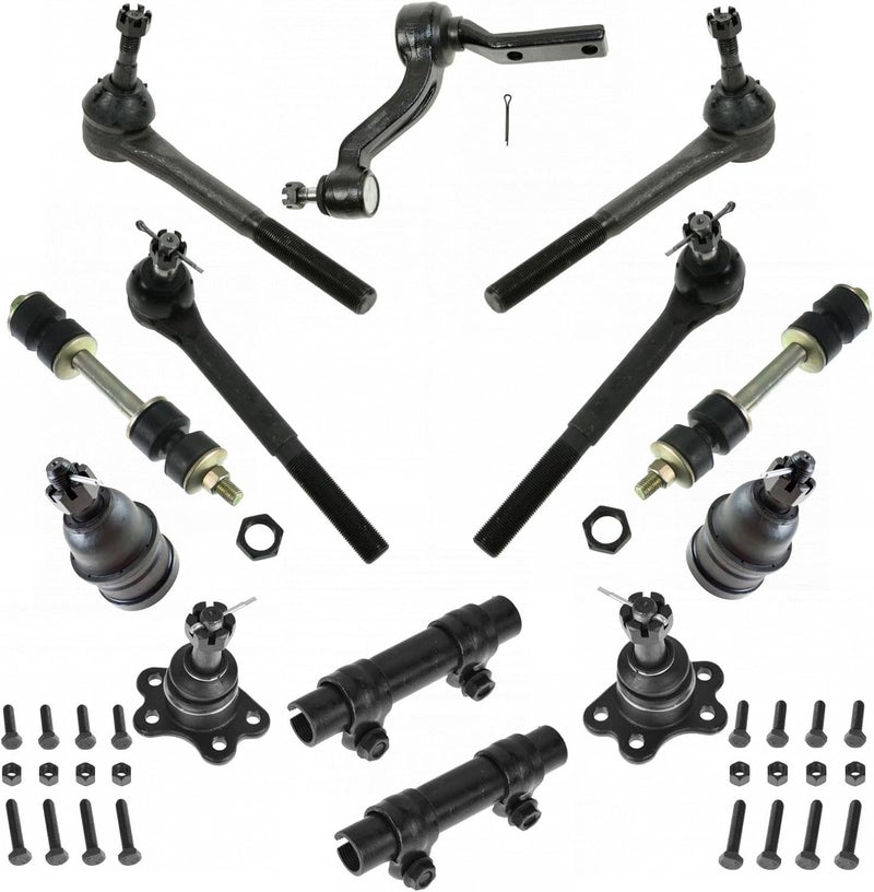 TRQ Front Steering & Suspension Kit Ball Joint Idler Arm & Bracket Assembly Sway Bar Stabilizer Link Tie Rod Tie Rod Adjusting Sleeve Compatible with Chevrolet GMC - Image 1