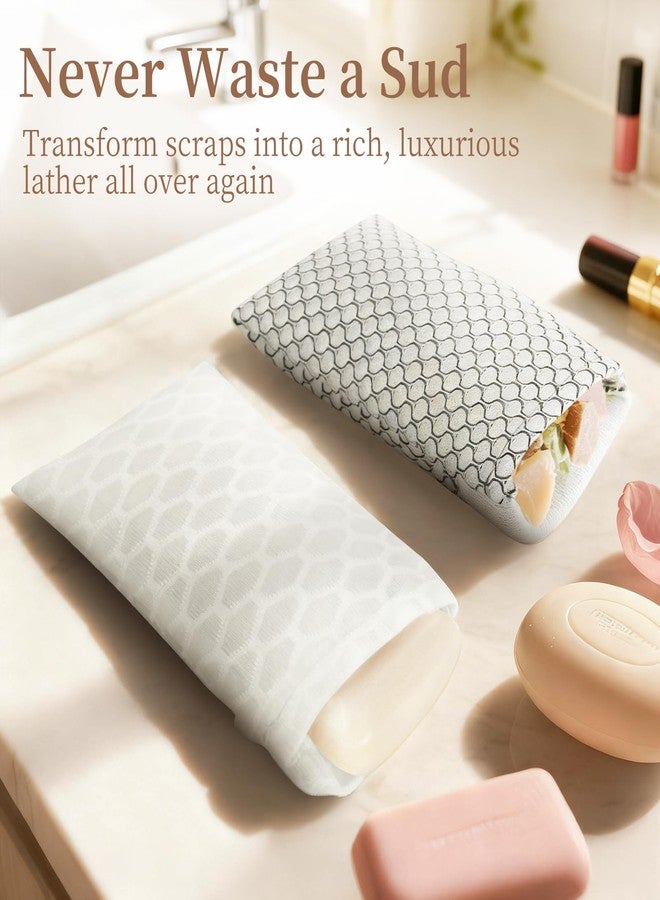 zelin Soap Bags, 2 Pack Larger Size Exfoliating Bar Soap Pouch with Double Layer Premium Fabric, Soap Saver Bag for Foaming and Skin Cleansing (Pearl White And Ink Black) - Image 4