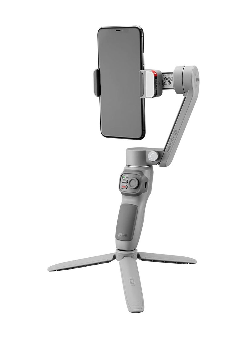 Zhiyun - Zhiyun Smooth Q3 Combo, Handheld 3-Axis Smartphone Gimbal Stabilizer with Grip Tripod LED Fill Light Protective Case Foldable Phone for iPhone & Android - Image 1