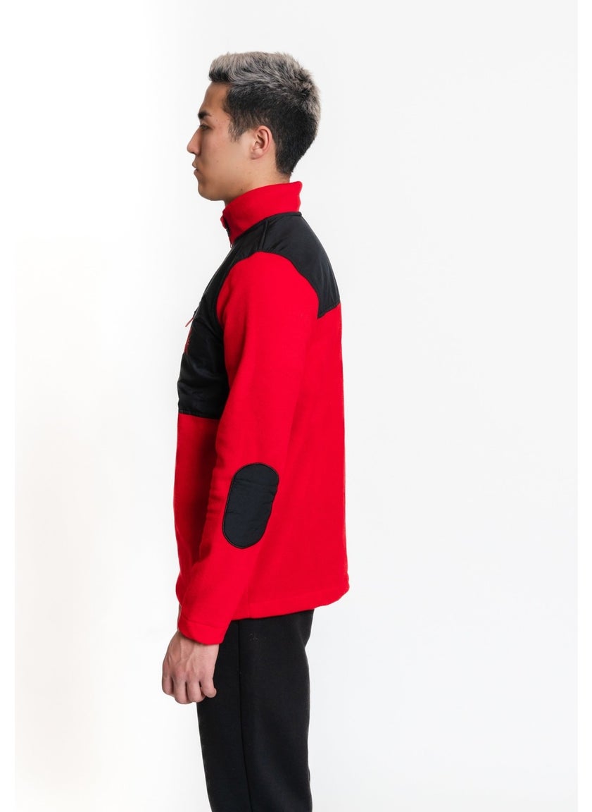 Luo Camp Half-Zip Fleece 01 - Red/black Men's Half Zipper Fleece  - Image 3