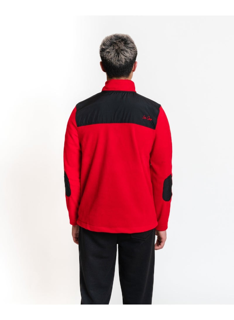 Luo Camp Half-Zip Fleece 01 - Red/black Men's Half Zipper Fleece  - Image 4