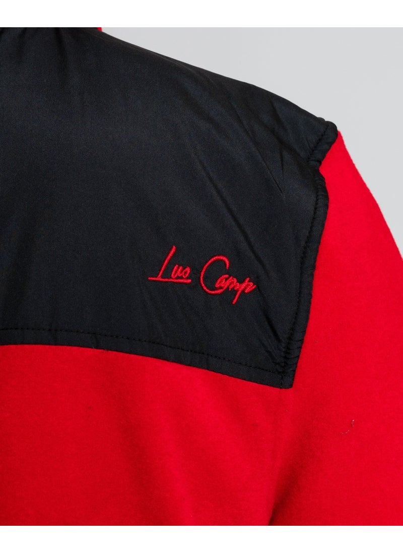 Luo Camp Half-Zip Fleece 01 - Red/black Men's Half Zipper Fleece  - Image 5