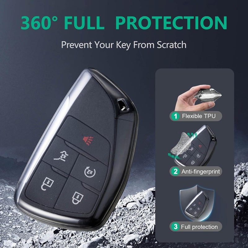 Flensent Clear TPU Key Fob Cover for Chevy and GMC - Image 5