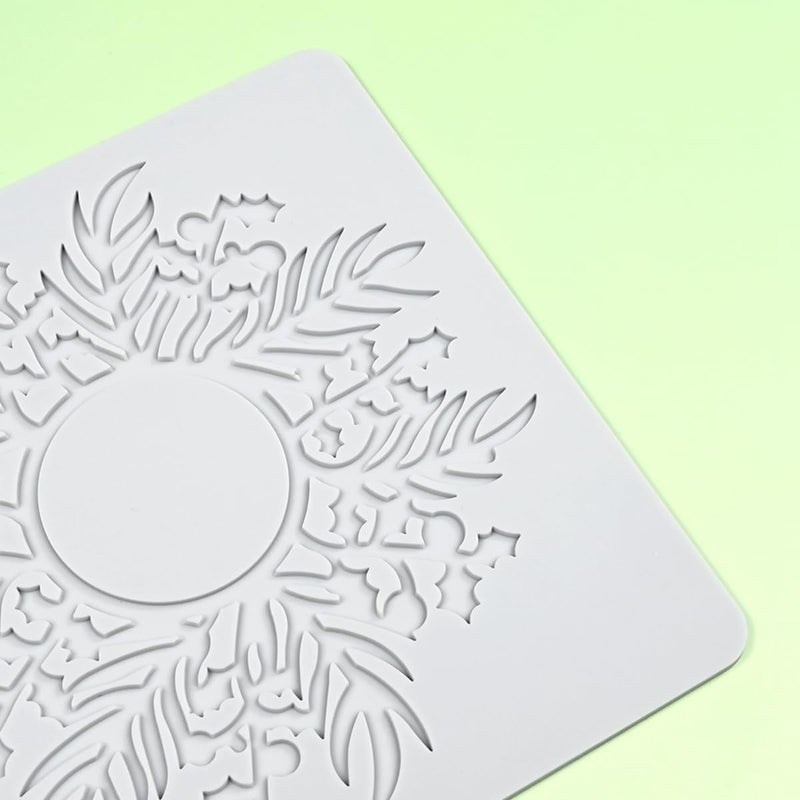 mostsom Silicone Mold 3D Hollow Out Lace Mold Lace Cake Silicone Baking Mold Wreath Design Flower and Leave Lace Mat Fondant Decorating Tool (L_ Flower Wreath) - Image 5