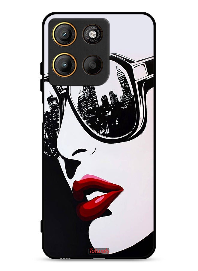 Tolwak Motorola Moto G15 Protective Case Cover Girl Face Abstract Art