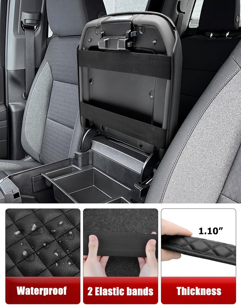 KBH Center Console Armrest Cover for Chevy Silverado & GMC Sierra 2020-2023, Black PU Leather Protector - Image 5