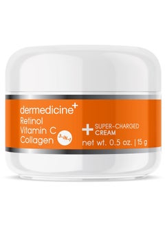 Vitamin C  Retinol  Collagen  Super Charged AntiAging Cream for Face  Pharmaceutical Grade Quality  Helps Smooth  Plump Fine Lines  Wrinkles  Brightens for Younger Skin TRIAL 5oz