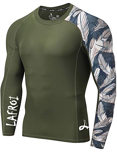LAFROI Men's Long Sleeve UPF 50+ Baselayer Skins Performance Fit Compression Rash Guard-CLYYB Asym Leisure Size LG - Image 1