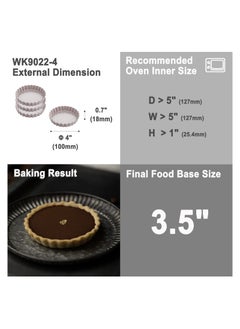 chefmade Mini Tart Pan Set 4 Inch 4Pcs with Removable Loose Bottom  - Image 2