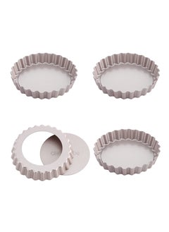 chefmade Mini Tart Pan Set 4 Inch 4Pcs with Removable Loose Bottom  - Image 1