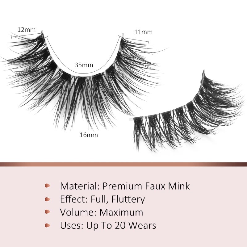 Onlyall False Eyelashes Natural Lashes Wispy Lashes Natural Look False Eyelashes Natural Flared Eyelashes False Eye Lashes Fluffy Lashes 7 Pairs A28 - Image 4