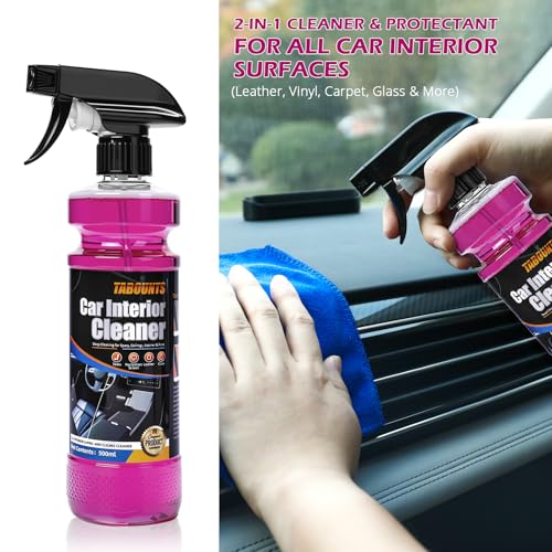 TABOUNTS Car Interior Cleaner –Polishing Cleaner-Multi-Surface Auto Detailing for Leather, Glass, Dashboards & More – Dual-Mode Foam & Mist Spray (17oz) with Cleaning Towel - Image 2