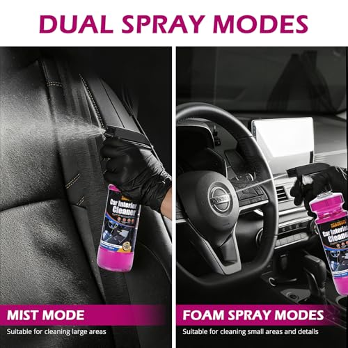 TABOUNTS Car Interior Cleaner –Polishing Cleaner-Multi-Surface Auto Detailing for Leather, Glass, Dashboards & More – Dual-Mode Foam & Mist Spray (17oz) with Cleaning Towel - Image 3