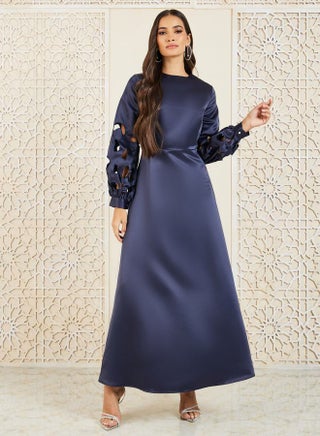 Satin Sleeve Detail Dress