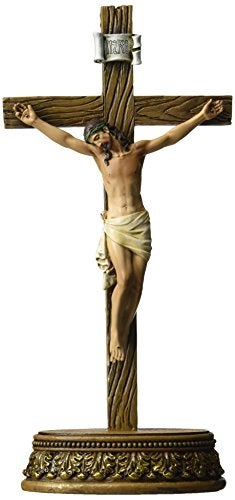 Renaissance Collection مجموعة النهضة استوديو جوزيف من رومان حصرية مجموعة من قطعتين صليب مع قاعدة مفصلة، 8 إنش - Image 1