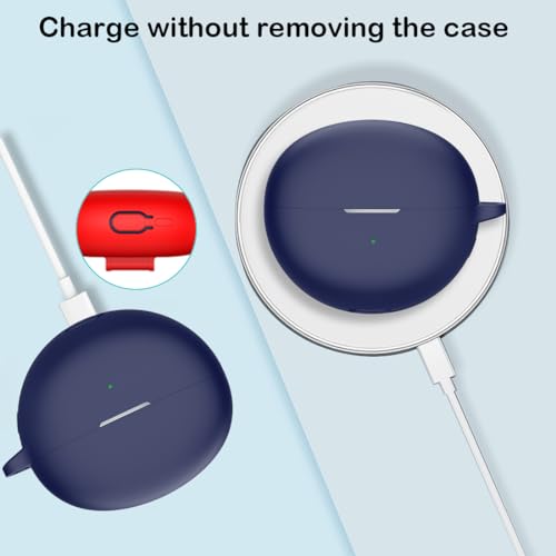 USTIYA Case for Huawei FreeClip Protection Cover FullBody Soft Silicone with Keychain Headphone Accessories Funda Carcasa Blue - Image 3