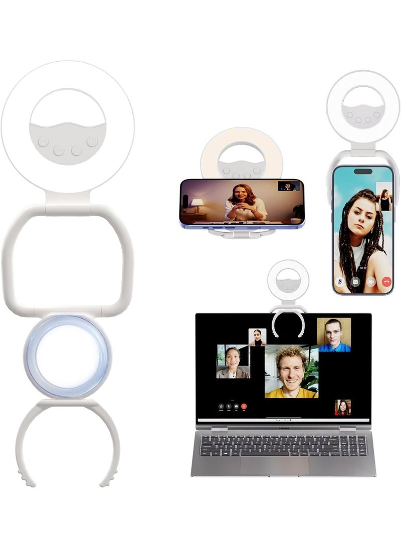 olayks Magnetic Selfie Fill Light With Stand, Clip-On Ring Photography Light, Portable, Rechargeable LED Ring Light, Suitable For Mobile Phones, Laptops, Tablets,Video,Lighting & Studio - Image 1